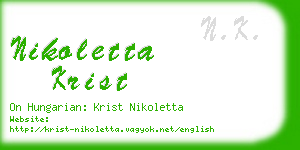 nikoletta krist business card